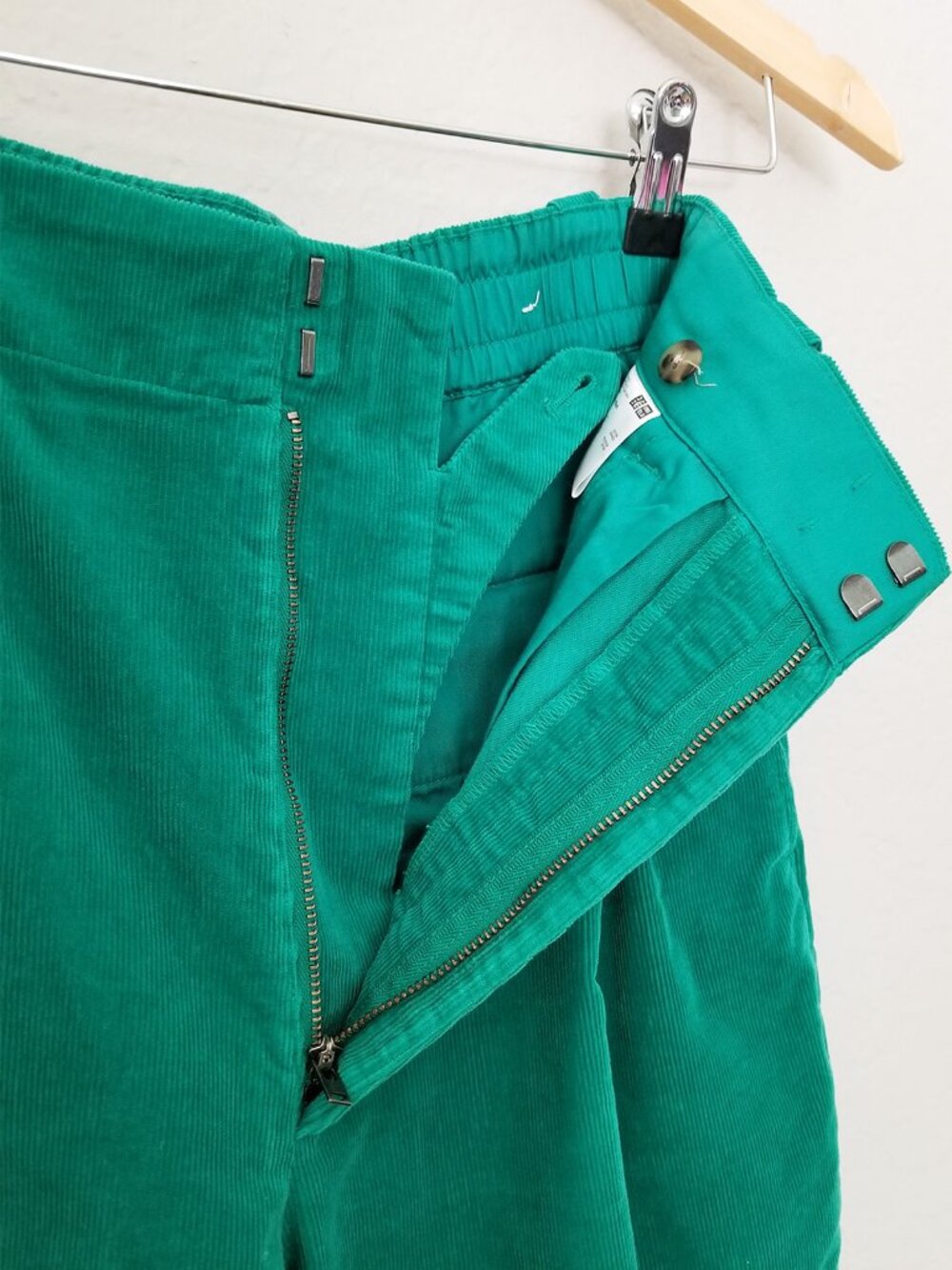 Marni x Uniqlo Kelly Green Corduroy Wide Fit Pleated Pants Size XS Rare Preppy - Picture 10 of 16